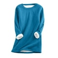 thumbnail image 1 of LYXSSBYX Long Sleeve Shirts for Women Plus Size Women's Large Loose Raglan Top Thickened and Velvet Lamb Wool Warm Underlay, 1 of 7