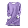 thumbnail image 1 of LYXSSBYX Long Sleeve Shirts for Women Winter Women's Large Loose Raglan Top Thickened and Velvet Lamb Wool Warm Underlay, 1 of 7