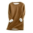 thumbnail image 1 of LYXSSBYX Long Sleeve Shirts for Women Winter Women's Large Loose Raglan Top Thickened and Velvet Lamb Wool Warm Underlay, 1 of 7