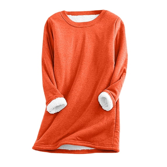 LYXSSBYX Long Sleeve Shirts for Women Winter Women's Large Loose Raglan Top Thickened and Velvet Lamb Wool Warm Underlay