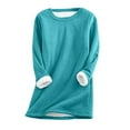thumbnail image 1 of LYXSSBYX Long Sleeve Shirts for Women Winter Women's Large Loose Raglan Top Thickened and Velvet Lamb Wool Warm Underlay, 1 of 7