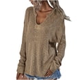 thumbnail image 1 of LYXSSBYX Long Sleeve Sweater Tops Hot Sale Clearance for Women Fashion Casual Solid V-Neck Long Sleeve Pullovers Knit Sweater Tops, 1 of 8