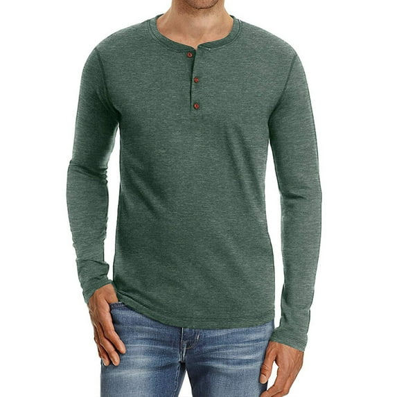 LYXSSBYX Men's Performance Long Sleeve Shirt Moisture Wicking Crew T-Shirt Beefy Muscle Basic Solid Pure Color Blouse Tee Top