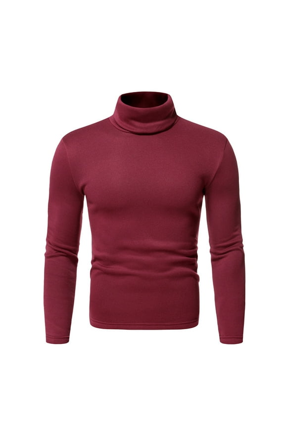 Men's Performance Long Sleeve Shirt Moisture Wicking Crew T-Shirt Turtleneck Solid Colour Stretch Slim Fit Bottoming Top Blouse