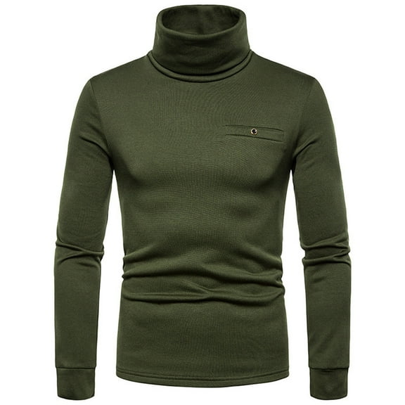 LYXSSBYX Men's Performance Long Sleeve Shirt Moisture Wicking Crew T-Shirt Turtleneck Solid Colour Stretch Slim Fit Bottoming Top Blouse