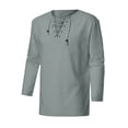 thumbnail image 1 of LYXSSBYX Men's Performance Long Sleeve Shirt Moisture Wicking Crew T-Shirt Vintage Casual Linen Long Sleeve T-shirt Top Blouse, 1 of 4