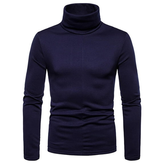 LYXSSBYX Men's Slim Fit Turtleneck Sweater Casual Men Solid Turtleneck Casual Pullover Warm T-shirt Bottoming Shirt