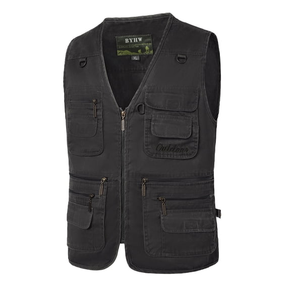 LYXSSBYX Mens 2 Piece Outfit Set Men's Outdoor Vest Leisure Jacket Lightweight Vest with Zip Many Pockets