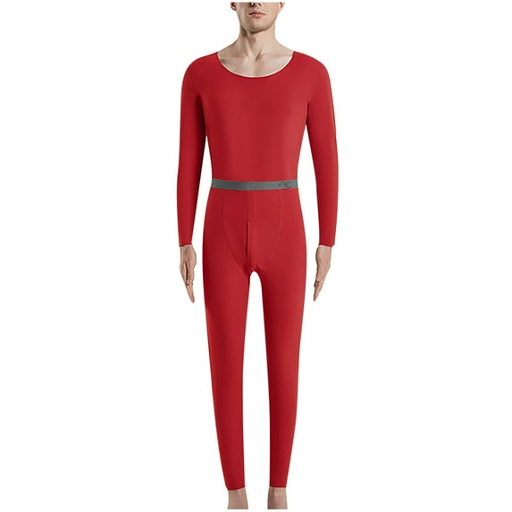 LYXSSBYX Mens 2 Piece Outfit Set Clearance Men's Winter Warm Pajamas Suit Double-sided Non Marking Brushed Seamless Wear-resistant Autumn Clothes Trousers Long Sleeves Round Neck Shirt/Shirt Set