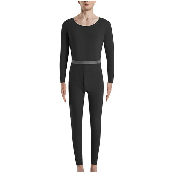 LYXSSBYX Mens 2 Piece Outfit Set Clearance Men's Winter Warm Pajamas Suit Double-sided Non Marking Brushed Seamless Wear-resistant Autumn Clothes Trousers Long Sleeves Round Neck Shirt/Shirt Set