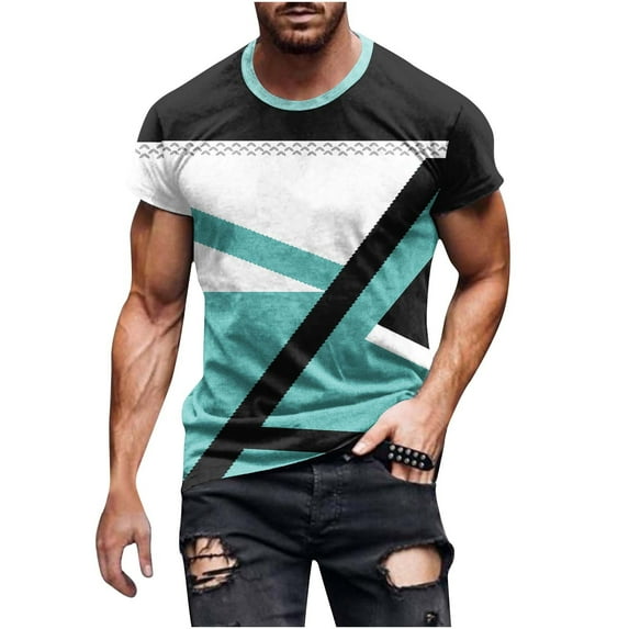 LYXSSBYX Mens Shirts Casual Stylish Summer Men Casual Round Neck Printing Pullover Fitness Sports Shorts Sleeves T Shirt Blouse