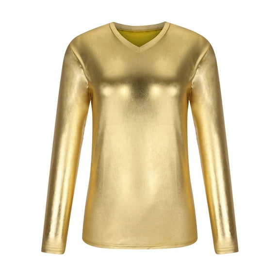 LYXSSBYX Mens Shirts Long Sleeve Bright V-neck Youth Trend Slim Fashion Long-sleeved T-shirt Color Bottoming Shirt Performance Clothes Top