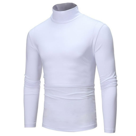 LYXSSBYX Mens Shirts Long Sleeve Men Solid Turtleneck Casual Slim Fit Pullover T-Shirt Bottoming Shirt
