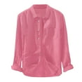 thumbnail image 1 of LYXSSBYX Mens Shirts Long Sleeve Men's Baggy Solid Cotton Linen Long Sleeve Button Pocket Plus Size T Shirts, 1 of 6