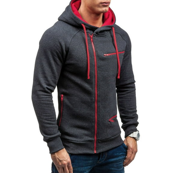 LYXSSBYX Mens Shirts Long Sleeve Men's Autumn Casual Solid Long Sleeve Hoodie Sweatshirt Top Outwear