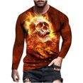 thumbnail image 1 of LYXSSBYX Mens Shirts Long Sleeve T Shirts Men's Unisex Daily T Shirt 3D Print Graphic Prints Skull Skeleton Print Long Sleeve Tops Casual Bloue, 1 of 1