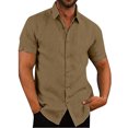 thumbnail image 1 of LYXSSBYX Mens Shirts Short Sleeve Button Down Men's Summer Casual Slim Short Sleeve Pockets Shirts Top Beach Blouse, 1 of 7