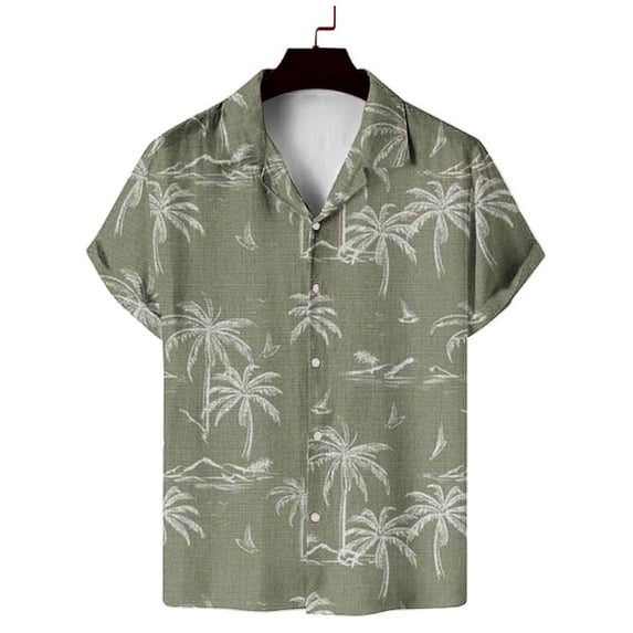 LYXSSBYX Mens Shirts Short Sleeve Clearance under 5.00 Men's Casual Shirt Short Sleeve Vintage Bowling Shirt Cuba Beach Summer Shirts Button Up Shirt