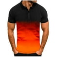 thumbnail image 1 of LYXSSBYX Mens Shirts Short Sleeve Polo Shirts Clearance Men Short Sleeve Printing Turndown Pullover T Shirt Blouse, 1 of 2