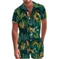 thumbnail image 1 of LYXSSBYX Mens Shorts Cargo Clearance Men's Fashion Short Sleeve Shorts Two Piece Casual Shirt Suit, 1 of 8