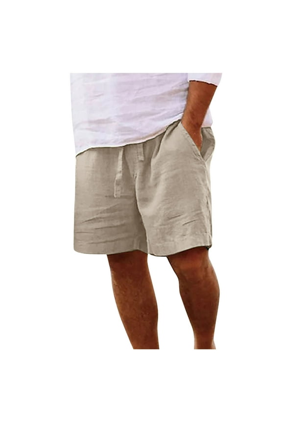 Mens Shorts Casual Big and Tall Men Casual Solid Pocket Elastic Waist Straight Half Shorts Pants Sport Pants