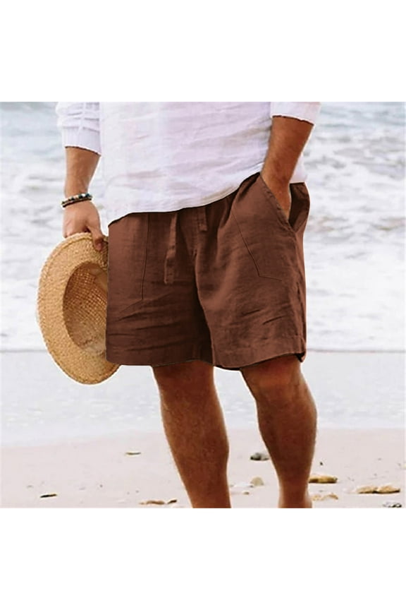 Mens Shorts Clearance under 5.00 Men Casual Pocket Elastic Waist Straight Half Shorts Pants Sport Pants