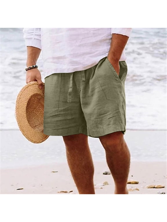 Mens Shorts Clearance under 5.00 Men Casual Pocket Elastic Waist Straight Half Shorts Pants Sport Pants
