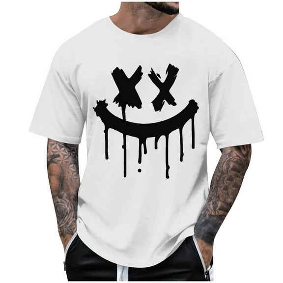 LYXSSBYX Mens T-Shirts Graphic Tees Summer Fashion Casual Men's Round Neck Printed T-shirt Top