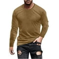 thumbnail image 1 of LYXSSBYX Mens T-Shirts Long Sleeve Men Casual Fashion Solid Round Neck Pullover T-Shirt Long Sleeve Tops, 1 of 6