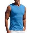 thumbnail image 1 of LYXSSBYX Mens Tank Tops on Clearance Men Casual Solid Sports Short Sleeve V-Neck Buttoned Pullover Tank Tops, 1 of 5