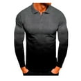 thumbnail image 1 of LYXSSBYX Mens Tops Long Sleeve Men's Printing Turn-Down Collar Pullover Tops Casual Slim Fit Basic Long Sleeve T-Shirt, 1 of 2