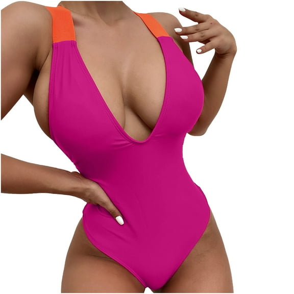 LYXSSBYX One Piece Swimsuits for Women Sexy Women Bikini Solid Hollow Out One-Piece Swimwear Swimsuit Beachwear Set