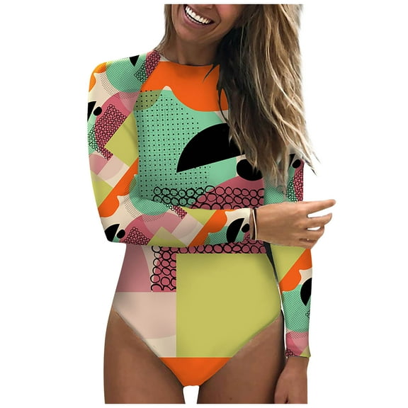 LYXSSBYX One Piece Swimsuits for Women Women Fashion Personality Abstract One-Piece Swimsuit Bathing Beach Swimwear