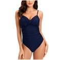 thumbnail image 1 of LYXSSBYX One Piece Swimsuits for Women Women Sexy Solid with Chest Pad without Underwire Bikini Deep V One-Piece Swimsuit, 1 of 9