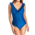 thumbnail image 1 of LYXSSBYX One Piece Swimsuits for Women Women Solid Color Printed Swimsuit Sexy One-Piece Ruffled European and American Jumpsuit Swimsuit, 1 of 9