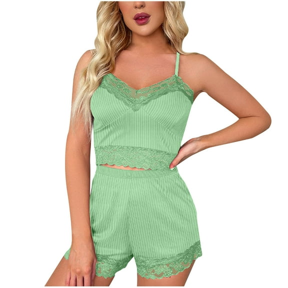 LYXSSBYX Pajamas for Women Set Women 2 Piece Outfit Set Sleeveless Top and Short Pants Nightshirt