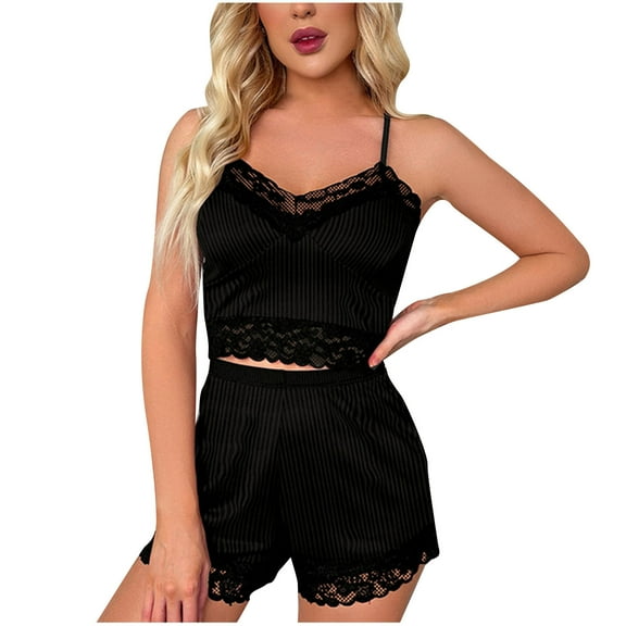 LYXSSBYX Pajamas for Women Set Women 2 Piece Outfit Set Sleeveless Top and Short Pants Nightshirt