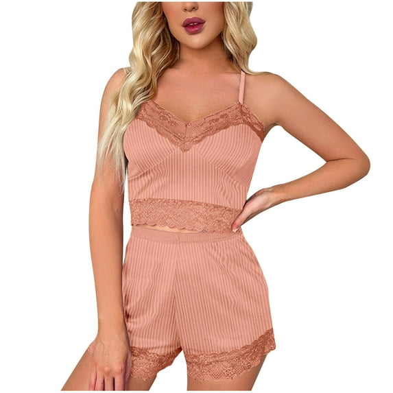 LYXSSBYX Pajamas for Women Set Women 2 Piece Outfit Set Sleeveless Top and Short Pants Nightshirt