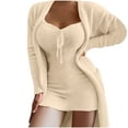 thumbnail image 1 of LYXSSBYX Pajamas for Women Women's Fashion Slim Lace Elastic Waist Long Sleeve Casual Three Suit Pajamas, 1 of 6