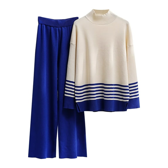 LYXSSBYX Pj Sets for Woman Women's Fashion Casual Long Sleeve Round-Neck Blouses & Shirts Sets