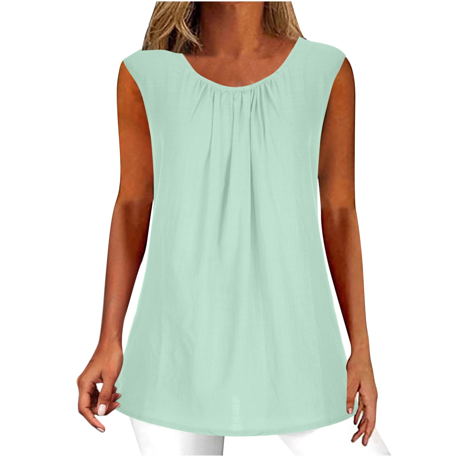 LYXSSBYX Plus Size Tank Tops for Women Women's Summer Solid Color ...
