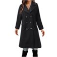 thumbnail image 1 of LYXSSBYX Plus Size Jackets for Women Clearance Womens Ladies Solid Lapel Cardigan Long Sleeve Coat Buttons Outerwear, 1 of 7