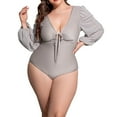 thumbnail image 1 of LYXSSBYX Plus Size Swimwear One Piece Women's Long Sleeve Loose Oversized Sexy High Solid Bikini Set One-Piece Swimsuit Sets, 1 of 5