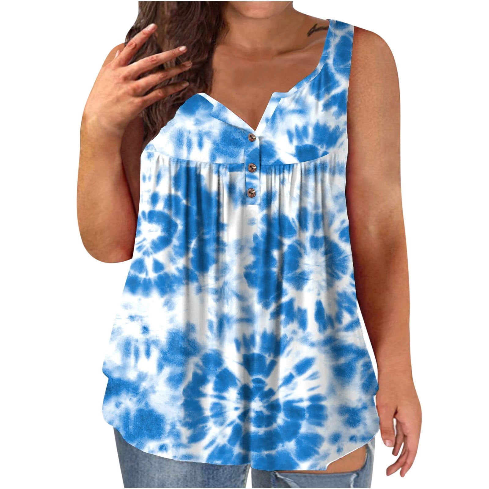 LYXSSBYX Plus Size Tank Tops for Womens Tank Summer Printed Sleeveless ...