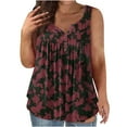 thumbnail image 1 of LYXSSBYX Plus Size Tank Tops for Womens Tank Summer Printed Sleeveless Flared Trendy Casual Blouse Button Tunic Shirt Tops, 1 of 5