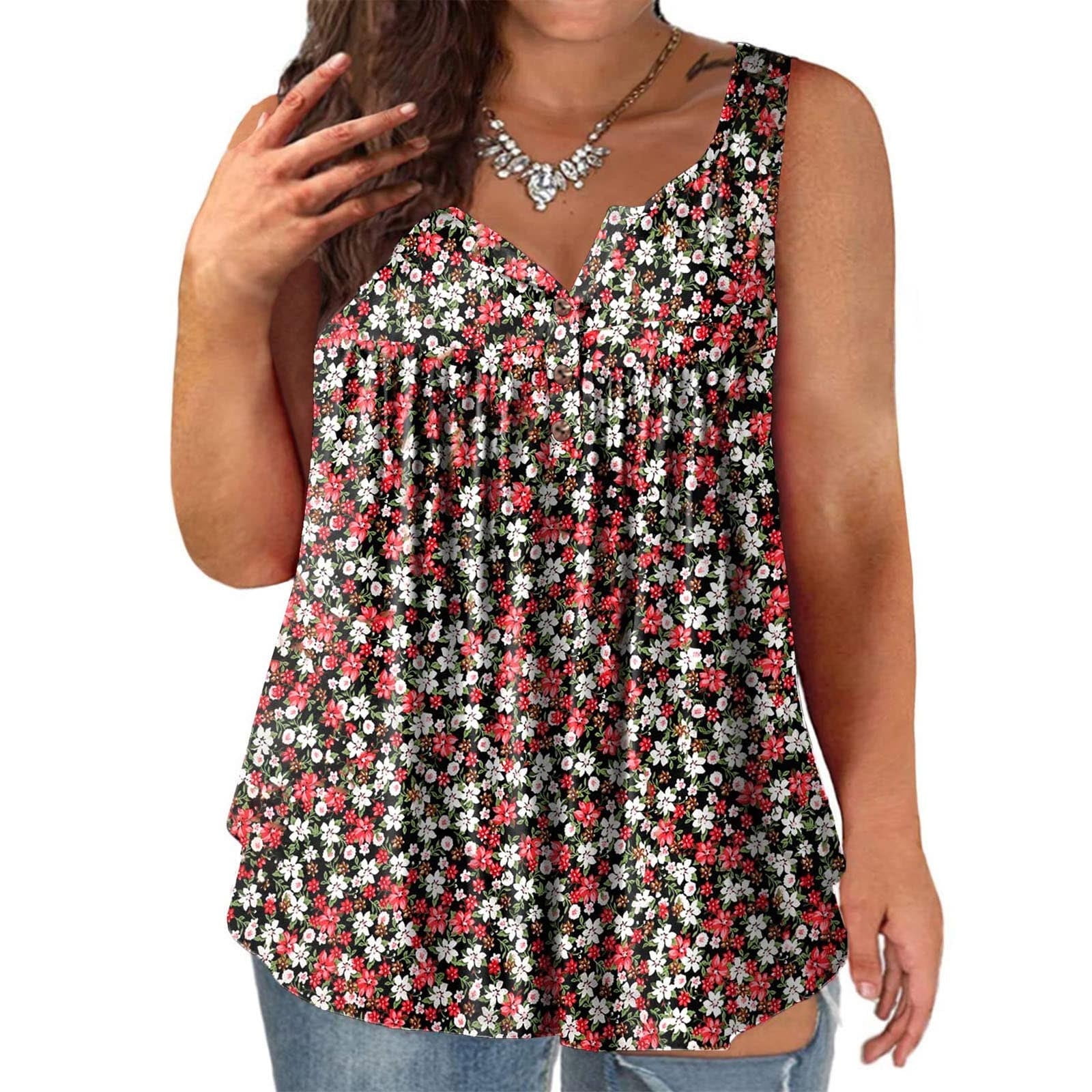 LYXSSBYX Plus Size Tank Tops for Women Womens Tank Summer Printed ...