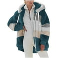 thumbnail image 1 of LYXSSBYX Plus Size Winter Coats for Women Fashion Woman Long Sleeve Open Front Loose Outerwear Patchwork Blouse Coat Tops Pockets Blouse, 1 of 5