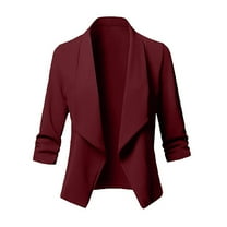 LYXSSBYX Plus Size Womens Shackets Hot Sale Clearance Womens Fashion Casual Solid Open Front Cardigan Long Sleeve Jacket Coat