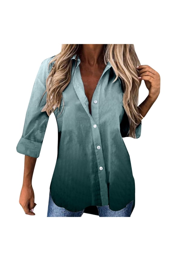 Plus Size Womens Shackets Women Printed Long Sleeve Tank Career Bloues Cardigan Tops