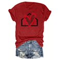 thumbnail image 1 of LYXSSBYX Plus Size Womens Shirts Clearance Women's Baseball Sport Printed T-Shirt with Round Neck and Short Sleeved Top, 1 of 4